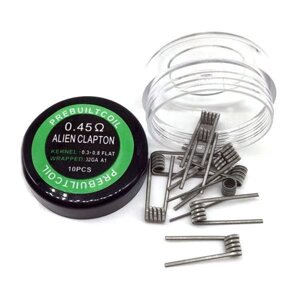 Набір спіралей для баків і дріпок PREBUILT Coil - ALIEN CLAPTON (Kanthal, 0.45 ohm)