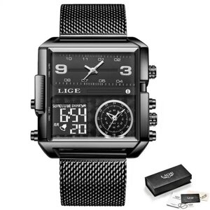 Наручний годинник чоловічі Lige Maxi LG8925 Black (15251)