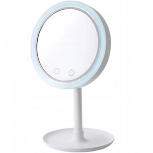 Настільне дзеркало W8 з LED підсвічуванням (White) Кругле дзеркало для макіяжу