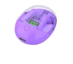 Навушники бездротові блютуз TWS Pro One із боксом для зарядки Purple (16506)