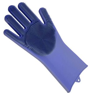 Рукавиця для миття посуду Gloves for washing dishes (Blue) / Силіконові рукавички для миття та чищення