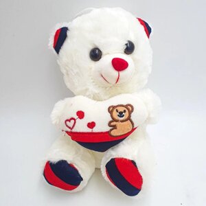 Плюшевий ведмедик Тедді з серцем, що світиться, Розмовляє, м'яка іграшка White
