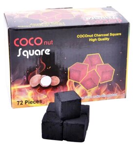 Вугілля Coco Square для кальяну кокосовий квадрат 40мм 1шт куб (10531)