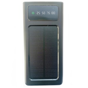 УМБ Power Bank Solar 50000mAh повірбанк 4 в 1 з сонячною панеллю, екраном, ліхтариком Black (11222)