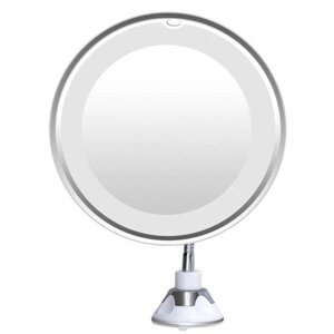 Дзеркало на присоске з LED підсвічуванням кругле Flexible White (10672)