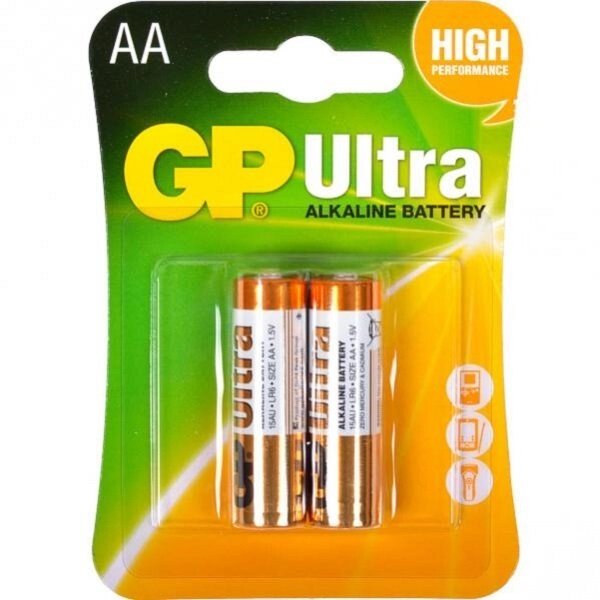 Батарейка GP 15AUHM-2UE2 лужна LR6 U. AA Alkaline Ultra від компанії Оптово-роздрібний магазин канцтоварів «ШКОЛЯРИК» - фото 1