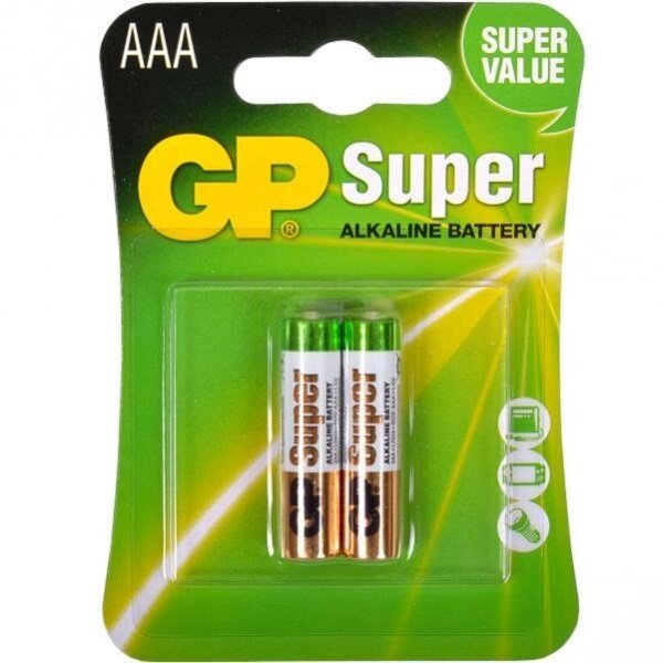 Батарейка GP 24A-U2 лужна LR03, AAA по 2 шт. Alkaline Super від компанії Оптово-роздрібний магазин канцтоварів «ШКОЛЯРИК» - фото 1