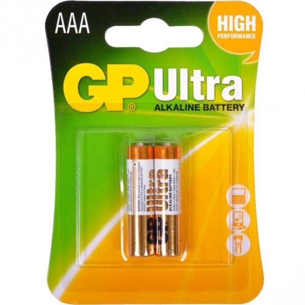 Батарейка GP 24AU-2UE2 лужна LR03, AAA Alkaline Ultra від компанії Оптово-роздрібний магазин канцтоварів «ШКОЛЯРИК» - фото 1
