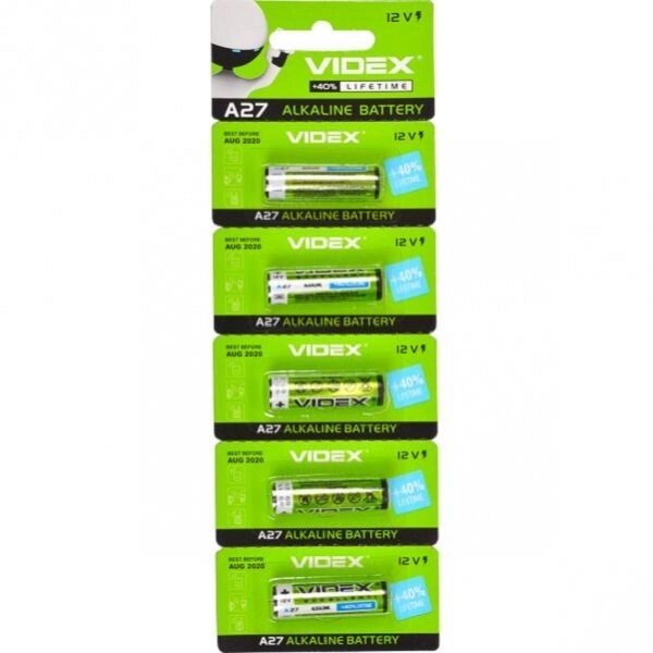 Батарейка Videx 27A "міні бочонок" від компанії Оптово-роздрібний магазин канцтоварів «ШКОЛЯРИК» - фото 1