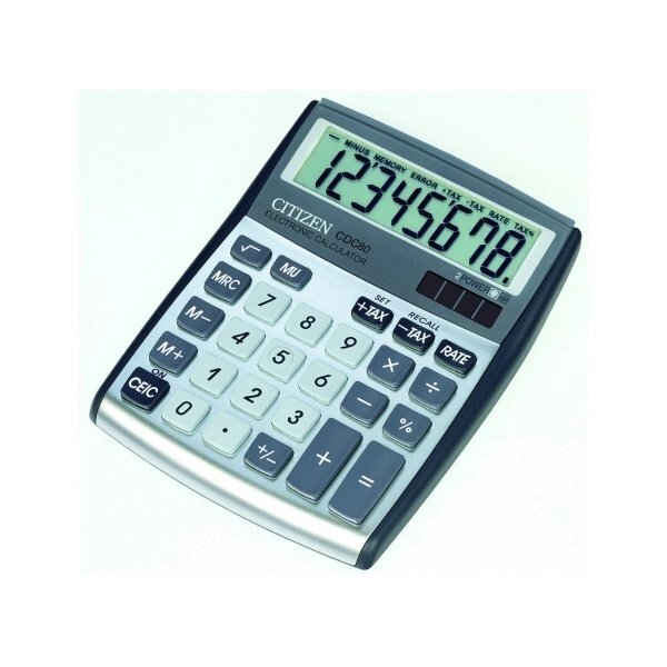 Калькулятор бухгалтерський настільний CITIZEN CDC-80WB від компанії Оптово-роздрібний магазин канцтоварів «ШКОЛЯРИК» - фото 1