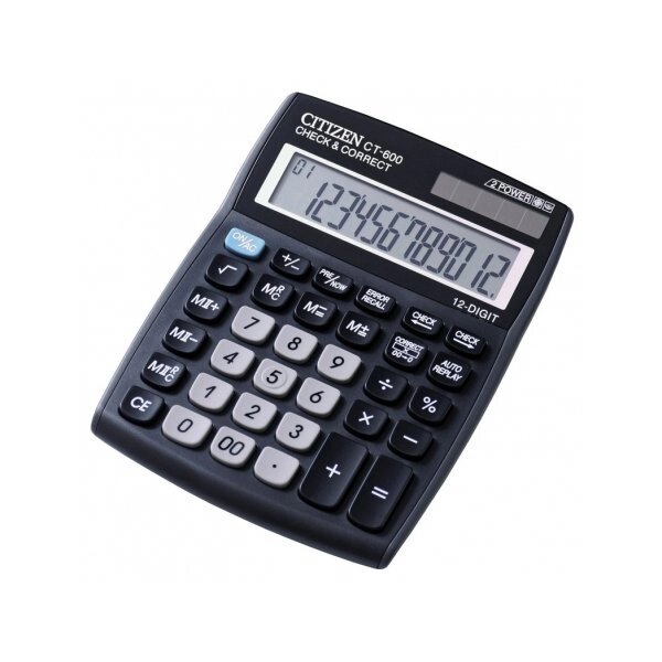 Калькулятор бухгалтерський настільний CITIZEN CT-600J від компанії Оптово-роздрібний магазин канцтоварів «ШКОЛЯРИК» - фото 1