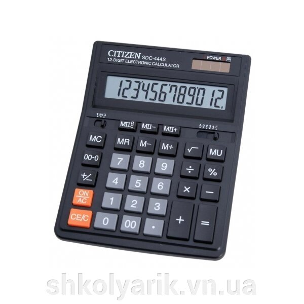 Калькулятор бухгалтерський настільний CITIZEN SDC-444S від компанії Оптово-роздрібний магазин канцтоварів «ШКОЛЯРИК» - фото 1