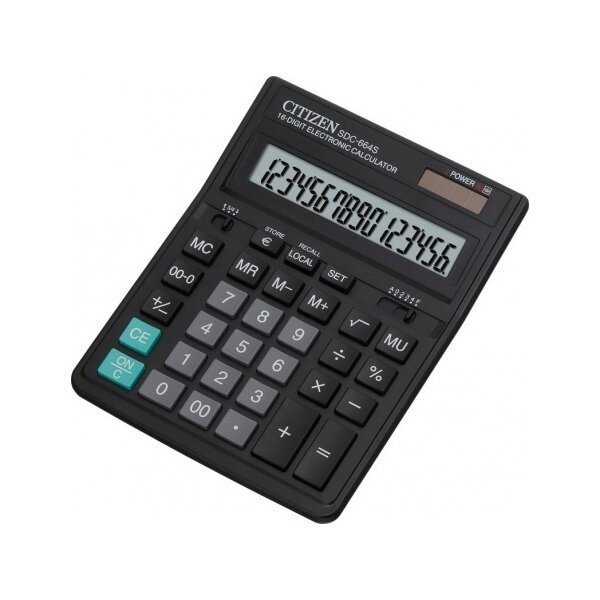 Калькулятор бухгалтерський настільний CITIZEN SDC-664 S від компанії Оптово-роздрібний магазин канцтоварів «ШКОЛЯРИК» - фото 1