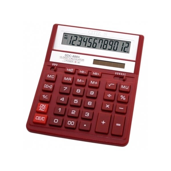 Калькулятор бухгалтерський настільний CITIZEN SDC-888XRD від компанії Оптово-роздрібний магазин канцтоварів «ШКОЛЯРИК» - фото 1