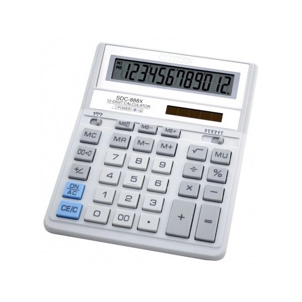 Калькулятор бухгалтерський настільний CITIZEN SDC-888XWH від компанії Оптово-роздрібний магазин канцтоварів «ШКОЛЯРИК» - фото 1