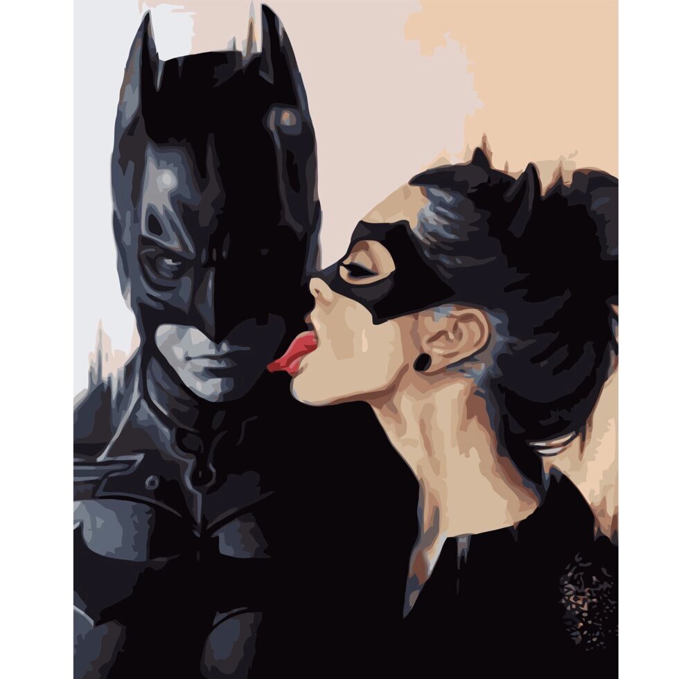 Картина за номерами Бетмен з жінкою-кішкою, 40х50 см (VA-тисяча сто сорок одна) від компанії Оптово-роздрібний магазин канцтоварів «ШКОЛЯРИК» - фото 1