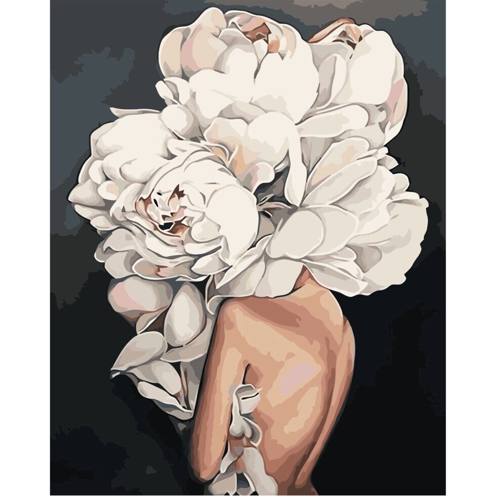 Картина за номерами Дівчина-квітка, 40х50 см (VA-1012) від компанії Оптово-роздрібний магазин канцтоварів «ШКОЛЯРИК» - фото 1