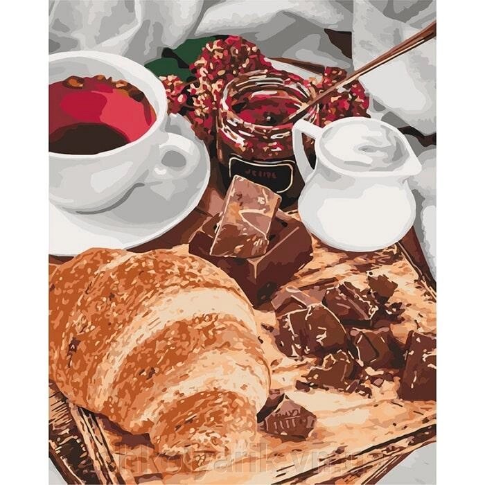 Картина за номерами "Французький сніданок" ідейки полотно на підрамнику 40x50см КНО5573 від компанії Оптово-роздрібний магазин канцтоварів «ШКОЛЯРИК» - фото 1