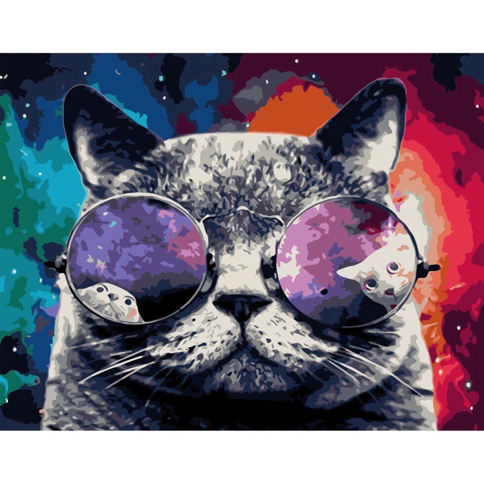 Картина за номерами Космічний кіт, 40х50 см (VA-1096) від компанії Оптово-роздрібний магазин канцтоварів «ШКОЛЯРИК» - фото 1