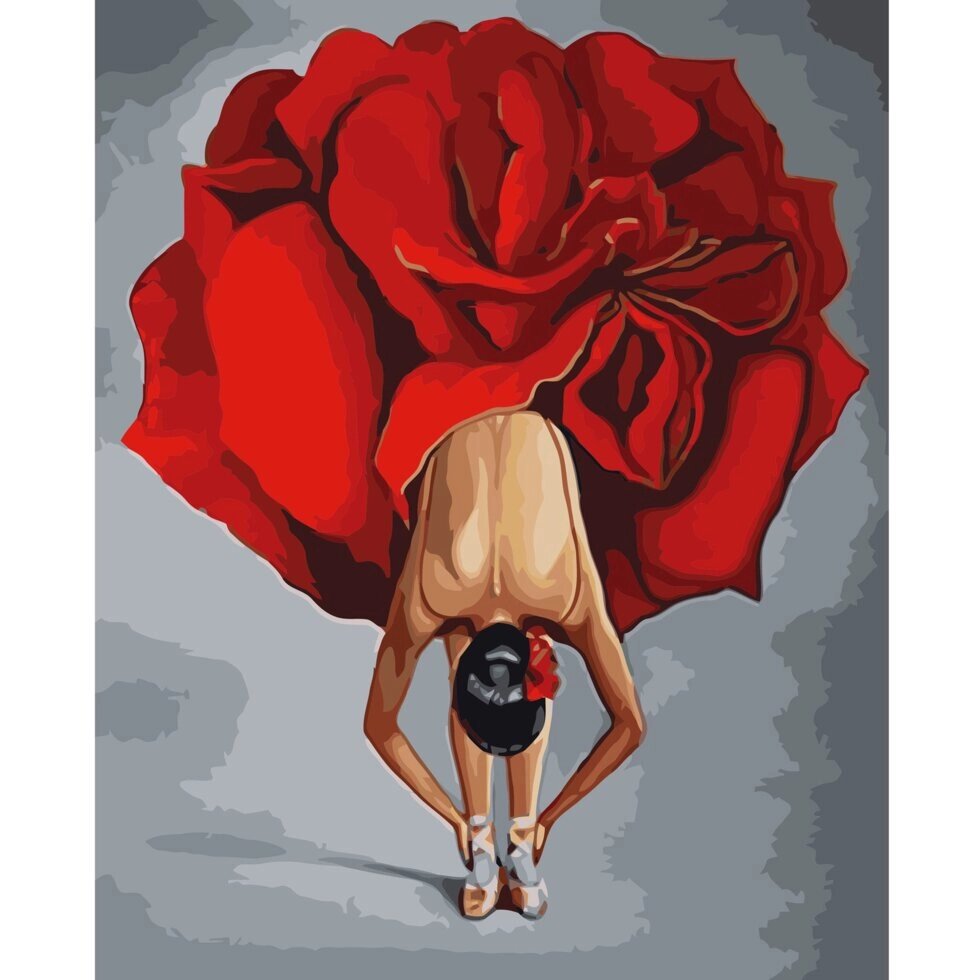 Картина за номерами Квіткова танцівниця, 40х50 см (VA-1170) від компанії Оптово-роздрібний магазин канцтоварів «ШКОЛЯРИК» - фото 1