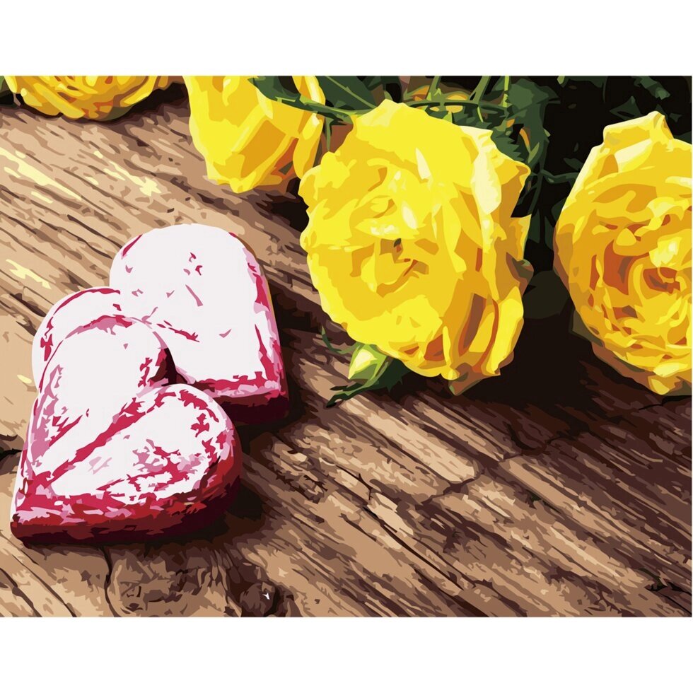 Картина за номерами Strateg Жолт троянди, 40х50 см від компанії Оптово-роздрібний магазин канцтоварів «ШКОЛЯРИК» - фото 1