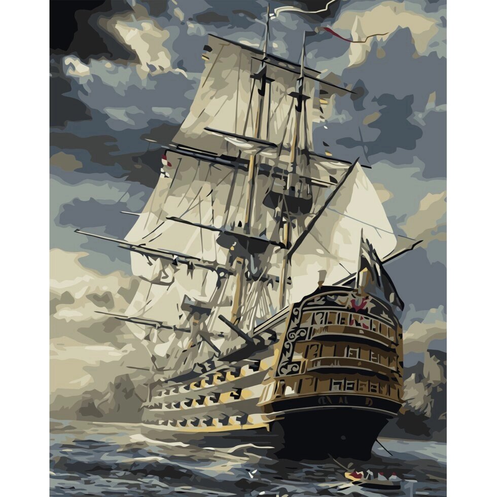 Картина за номерами Величний корабель, 40х50 см (VA-0884) від компанії Оптово-роздрібний магазин канцтоварів «ШКОЛЯРИК» - фото 1