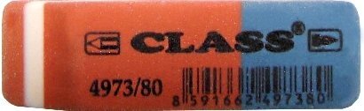 Ластик комбінований синьо-червоний 4973/80 Class від компанії Оптово-роздрібний магазин канцтоварів «ШКОЛЯРИК» - фото 1