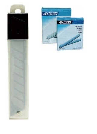 Леза 18 мм для трафаретного ножа 10 шт 4-351 4Office від компанії Оптово-роздрібний магазин канцтоварів «ШКОЛЯРИК» - фото 1