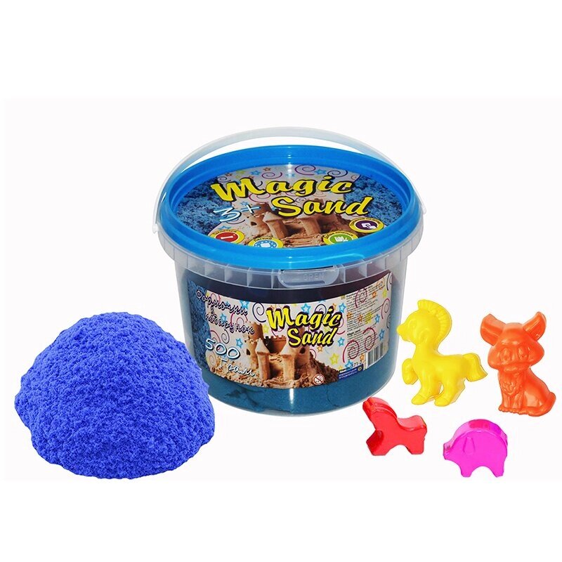Magic sand блакитного кольору, відро 0,5 кг (371-2) від компанії Оптово-роздрібний магазин канцтоварів «ШКОЛЯРИК» - фото 1