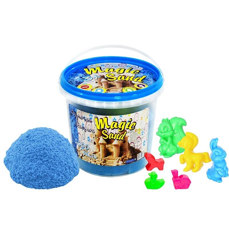 Magic sand блакитного кольору, відро 1 кг (372-2) від компанії Оптово-роздрібний магазин канцтоварів «ШКОЛЯРИК» - фото 1