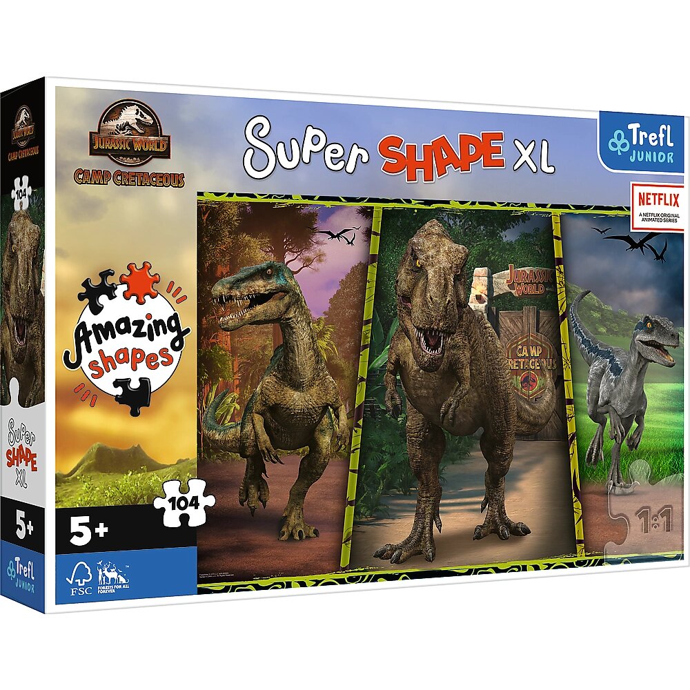 Пазли "Супер форми" - (104 елм. XL) - "Світ динозаврів" від компанії Оптово-роздрібний магазин канцтоварів «ШКОЛЯРИК» - фото 1