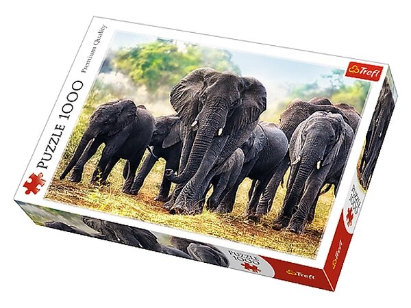 Пазлы 1000 элементов "Африканские слоны" Trefl від компанії Оптово-роздрібний магазин канцтоварів «ШКОЛЯРИК» - фото 1