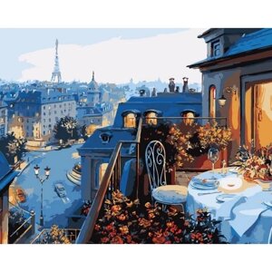 Картина за номерами "Вид на Париж" ідейки полотно на підрамнику 40x50см КНО1107