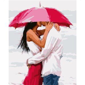 Картина за номерами Strateg Поцілунок під парасолькою, 40х50 см