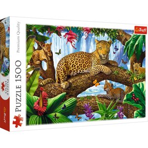 Пазли - (1500 елм.) - "Леопарди на дереві" / Trefl