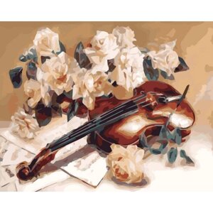 Картина за номерами "Мелодія скрипки" ідейки полотно на підрамнику 40x50см КНО5500