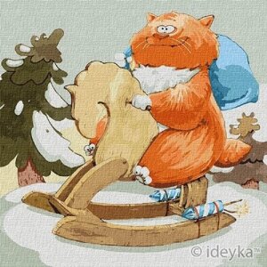 Картина за номерами "Зимові розваги Софія Нікуліна" ідейки полотно на підрамнику 40x40см КНО2363