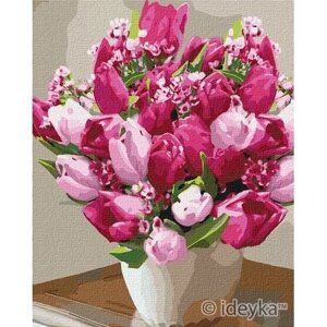 Картина за номерами "Яскраві тюльпани" ідейки полотно на підрамнику 40x50см КНО3006