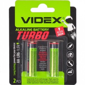 Батарейка Videx LR06 / AA 2pcs Alkaline TURBO