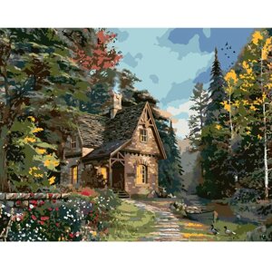 Картина за номерами Затишний будиночок в лісі, 40х50 см (VA-0453)