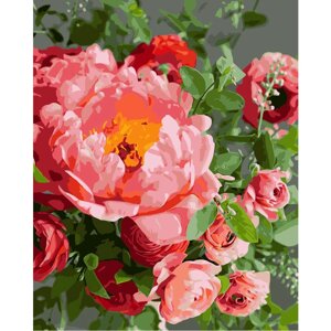 Картина за номерами Strateg Чайні троянди, 40х50 см