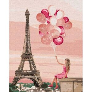 Картина за номерами "Лілові фарби Парижа" ідейки полотно на підрамнику 40x50см КНО4761