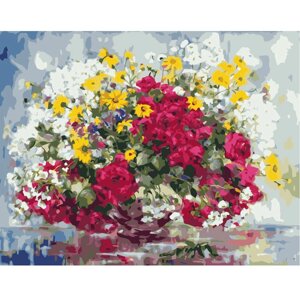 Картина за номерами Strateg Барвисті польові квіти, 40х50 см