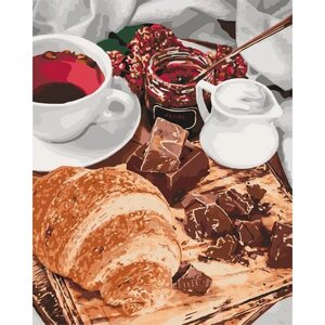 Картина за номерами "Французький сніданок" ідейки полотно на підрамнику 40x50см КНО5573