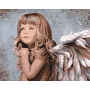 Картина за номерами "Маленький янголятко" ідейки полотно на підрамнику 40x50см КНО2309