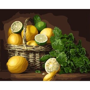 Картина за номерами "Лимонне настрій" ідейки полотно на підрамнику 40x50см КНО5589