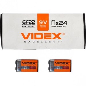 Батарейка Videx сольова 6F22 (крона)