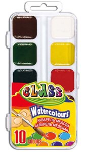 Фарби акварельні медові 10 кольорів пластикова коробка 7615 Class