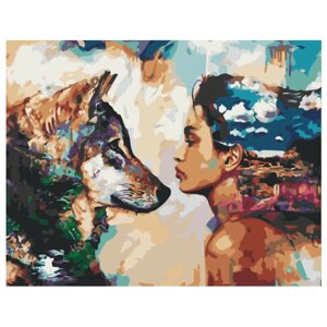 Картина за номерами Поп-арт: Дівчина і вовк (VA-0064)