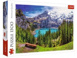 Пазли - (1500 елм.) - "Озеро Ешинен, Альпи, Швейцарія"